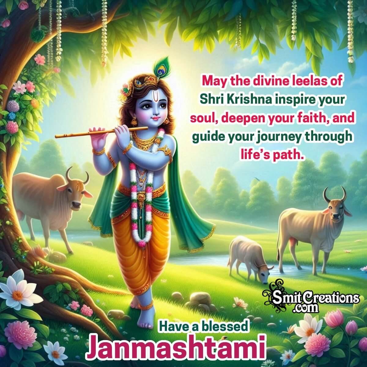 Blessed Krishna Janmashtami Wonderful Wishing Picture