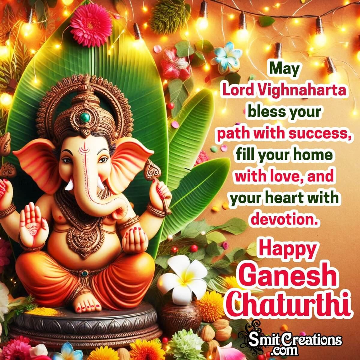 Happy Ganesh Chaturthi Wonderful Blessing Image