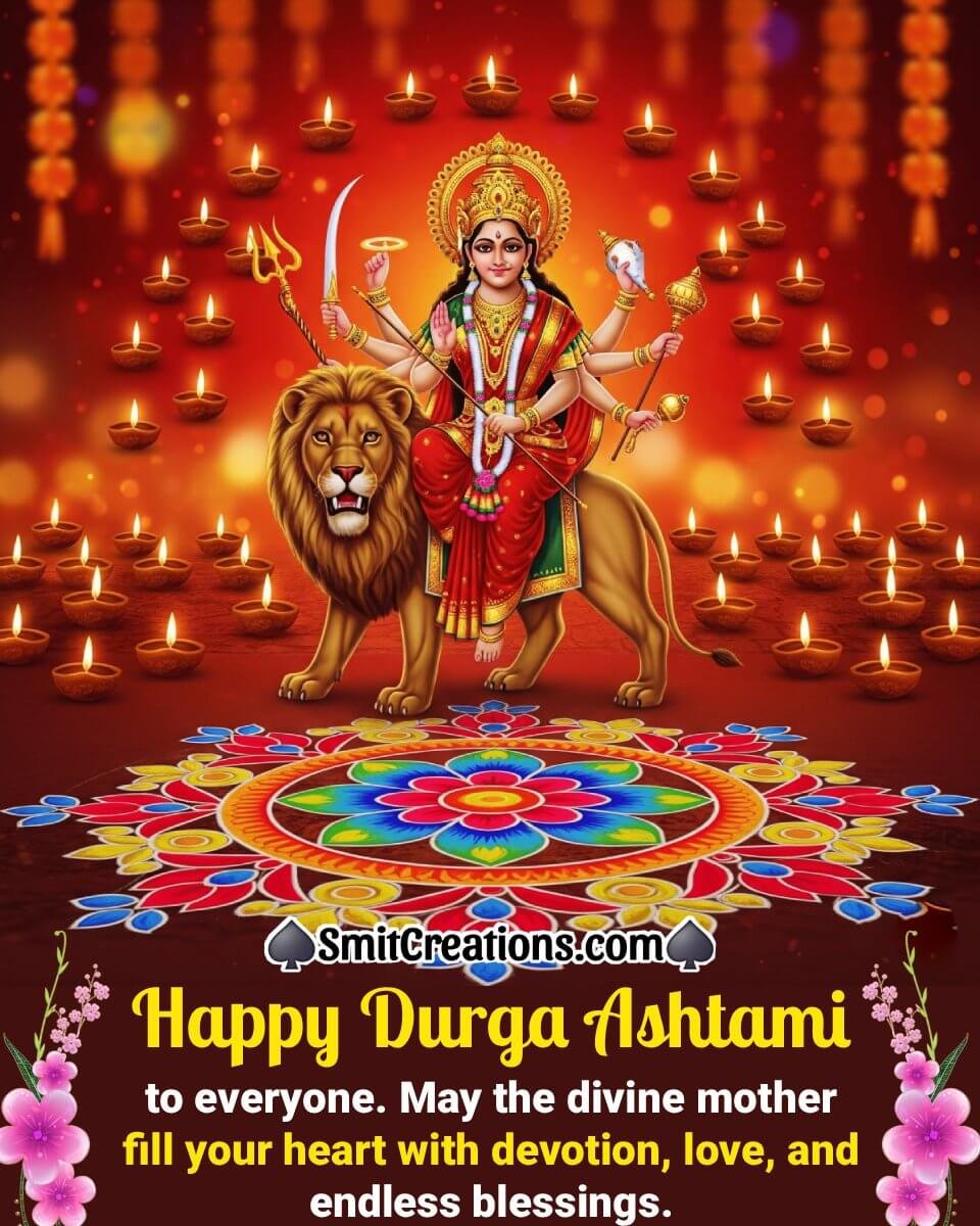 Happy Durga Ashtami Devotional Greeting Image