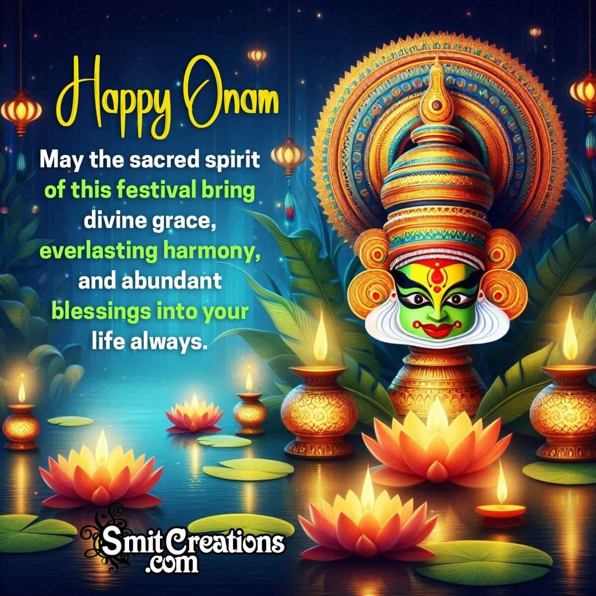 Happy Onam Lovely Divine Blessing Picture