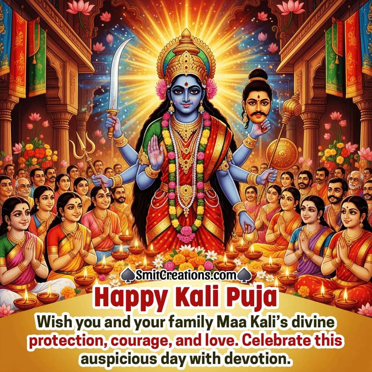 Happy Kali Puja Divine Message Pic For Family