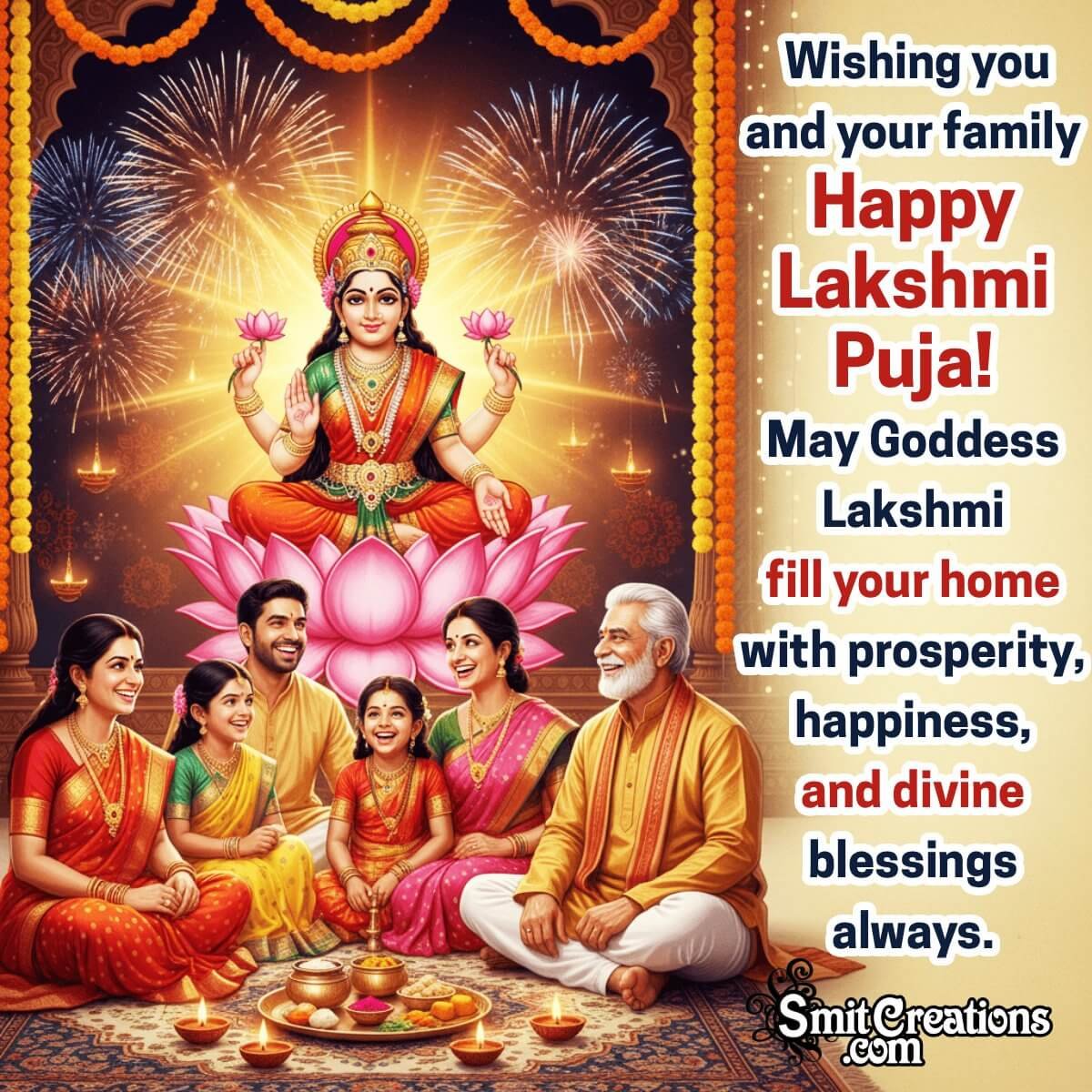 Happy Lakshmi Puja Divine Blessing Photo
