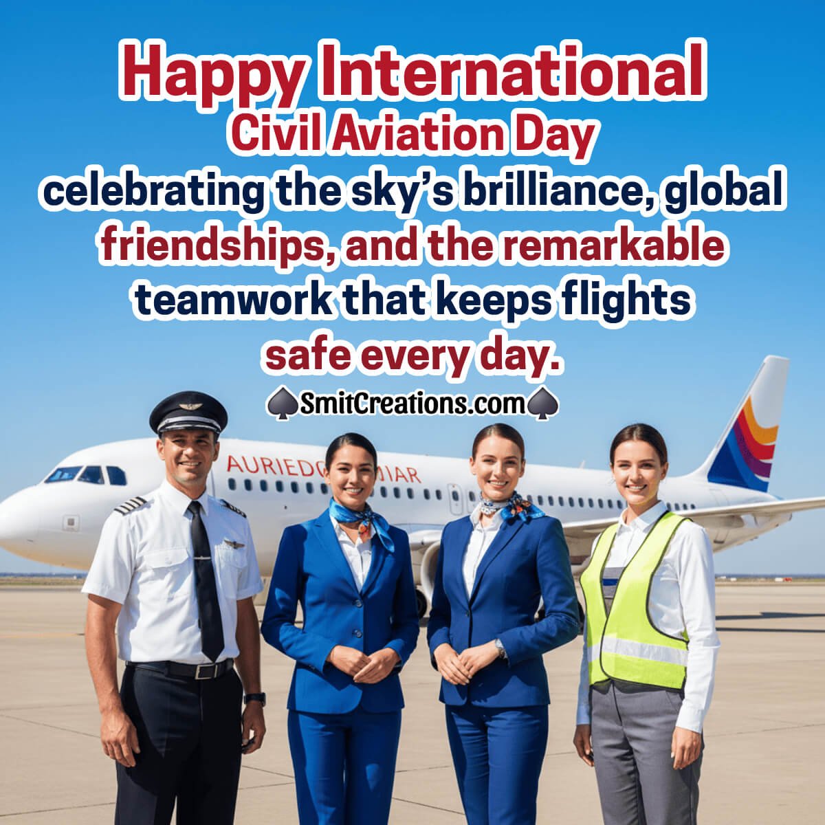 Happy International Civil Aviation Day Lovely Wish Pic