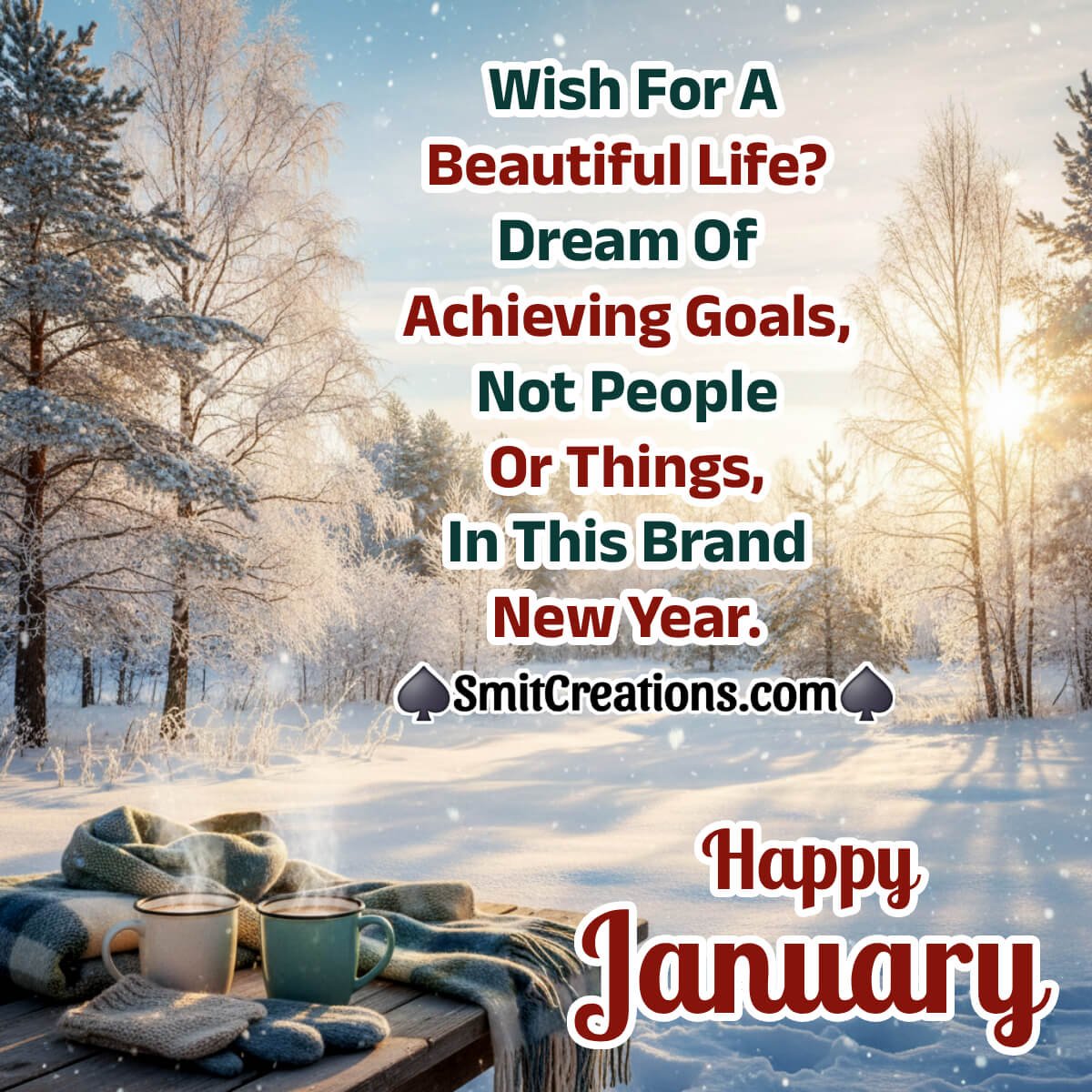 Happy January Month Lovely Wishing Photo
