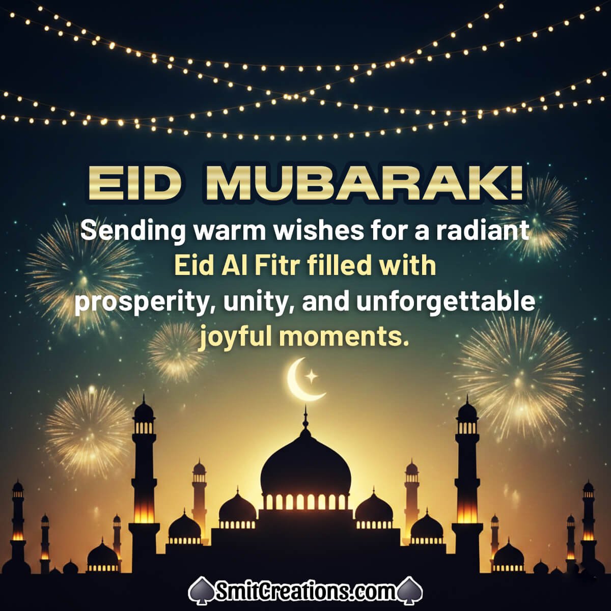 Eid Mubarak Joyful Wishing Image