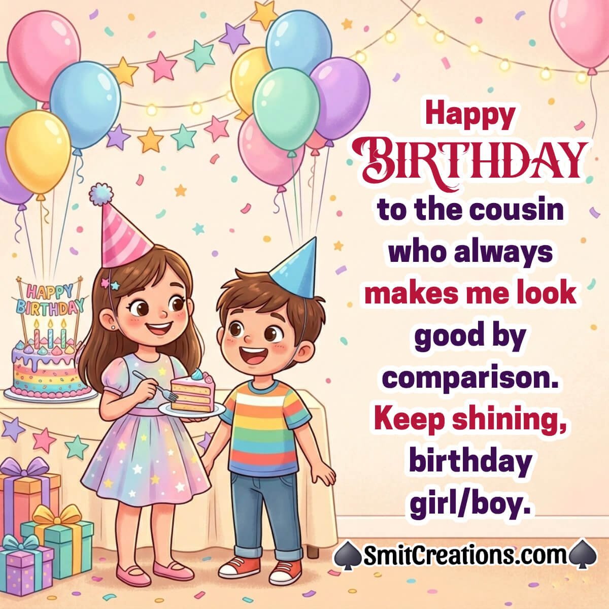Happy Birthday Cousin Lovely Greeting Pic, Keep Shining