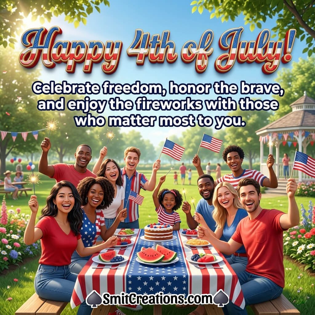 Celebrate Happy 4th Of July Lovely Greeting Image