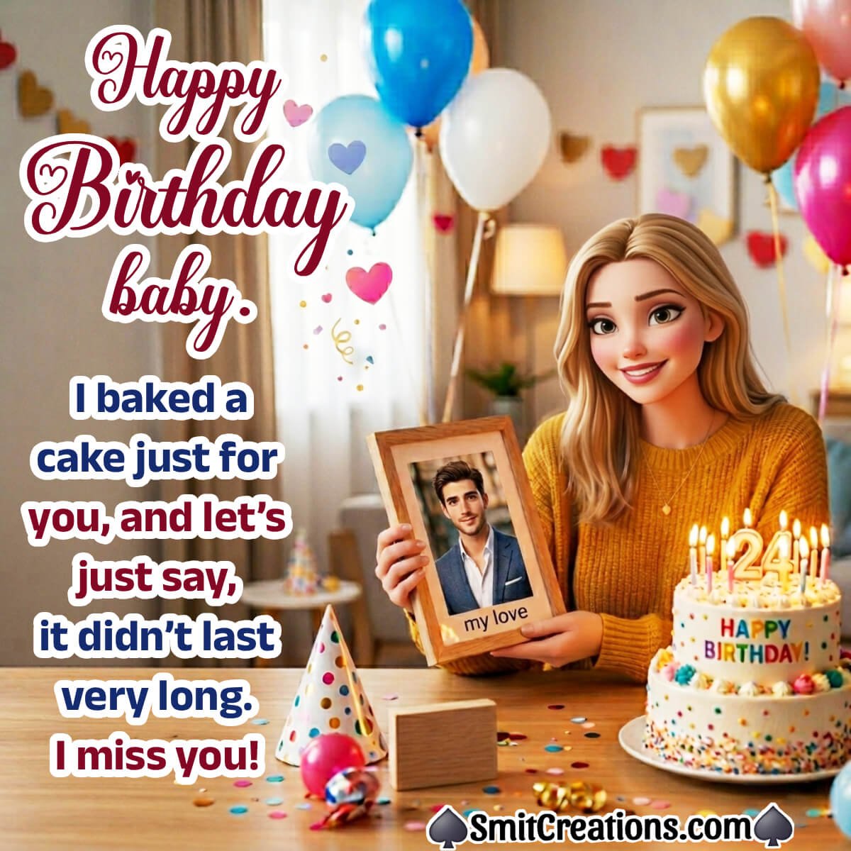 Happy Birthday Baby, I Miss You Nice Wishing Pic