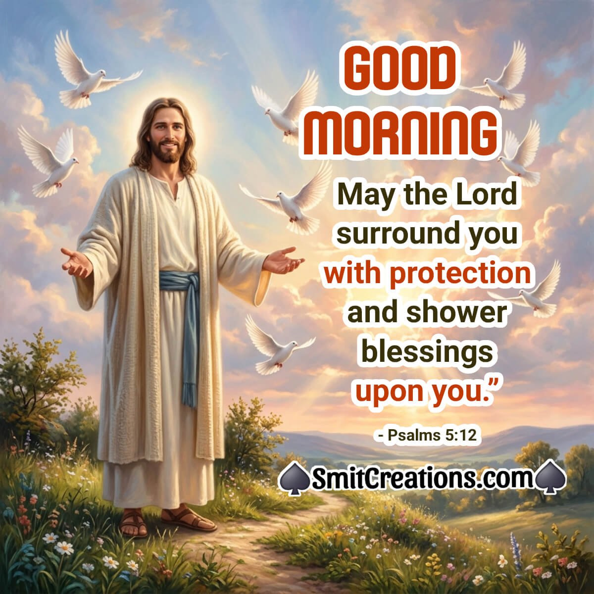 Good Morning Bible Verses With Protection And Shower Blessings Pic