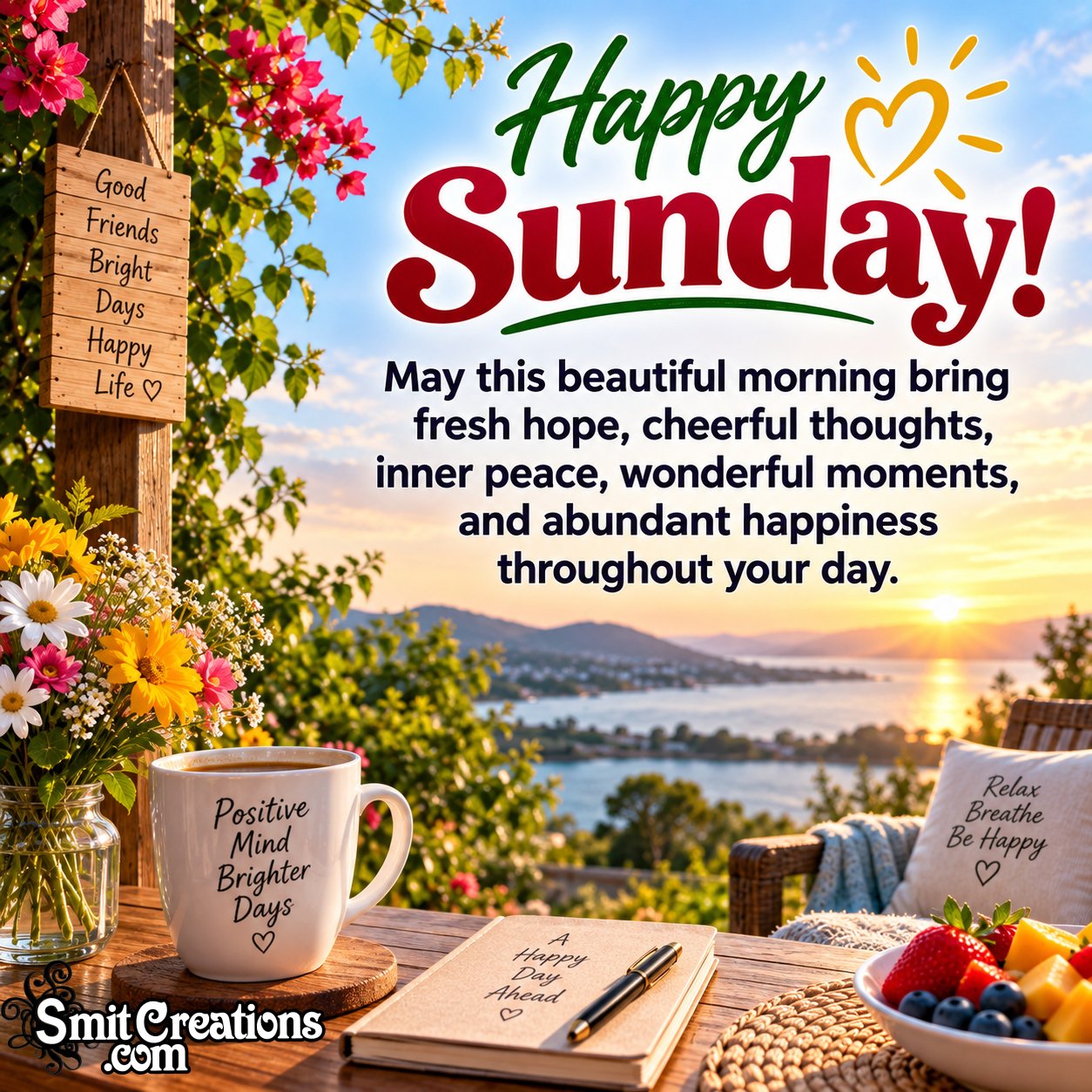 Happy Sunday Morning Cheerful Thoughts Image